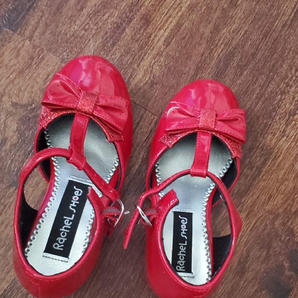 Rachel Shoes Glossy Red Mary Janes for Kids